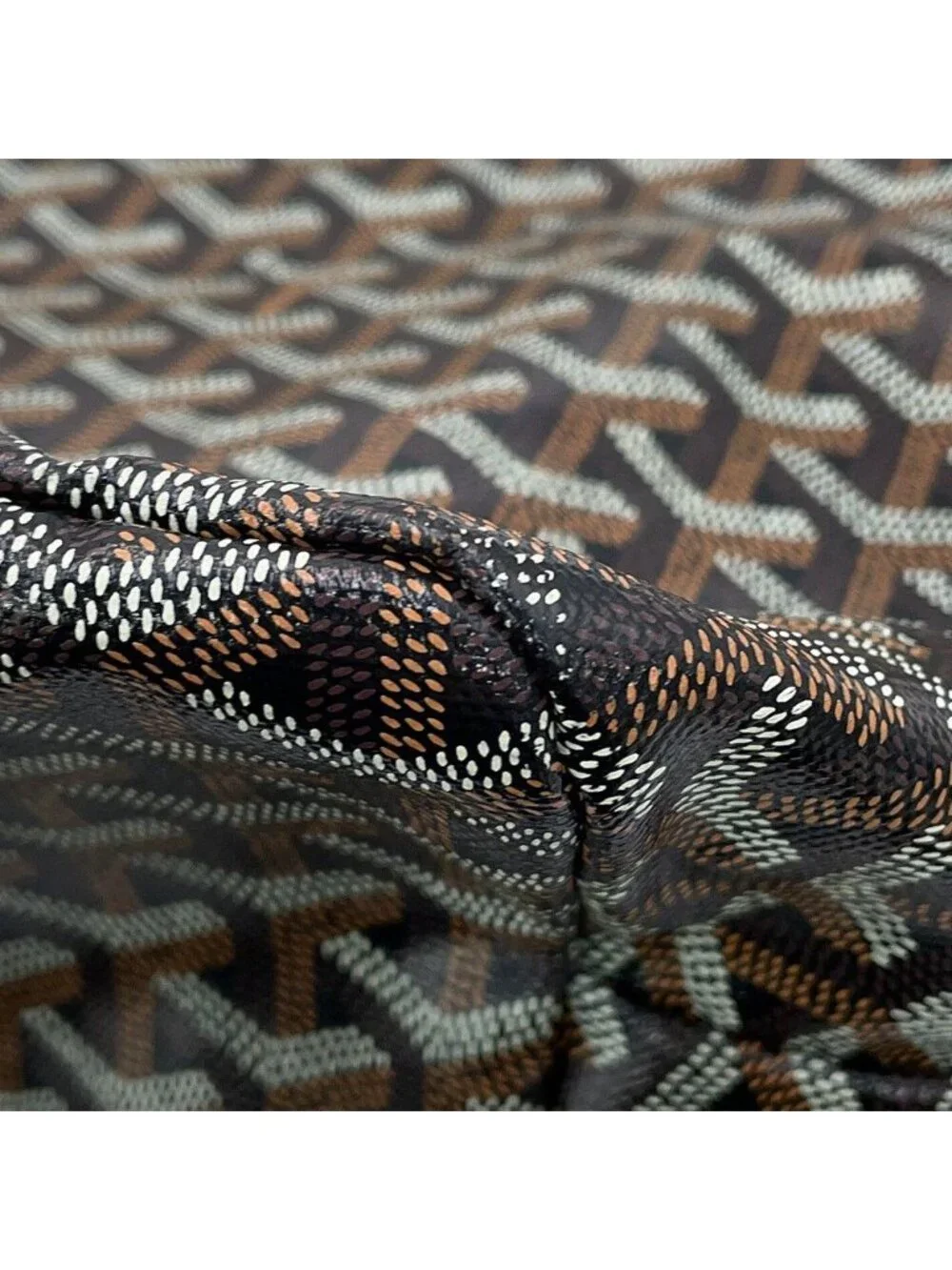 Goyard Tote Bag Saint Louis PM Herringbone Leather Black